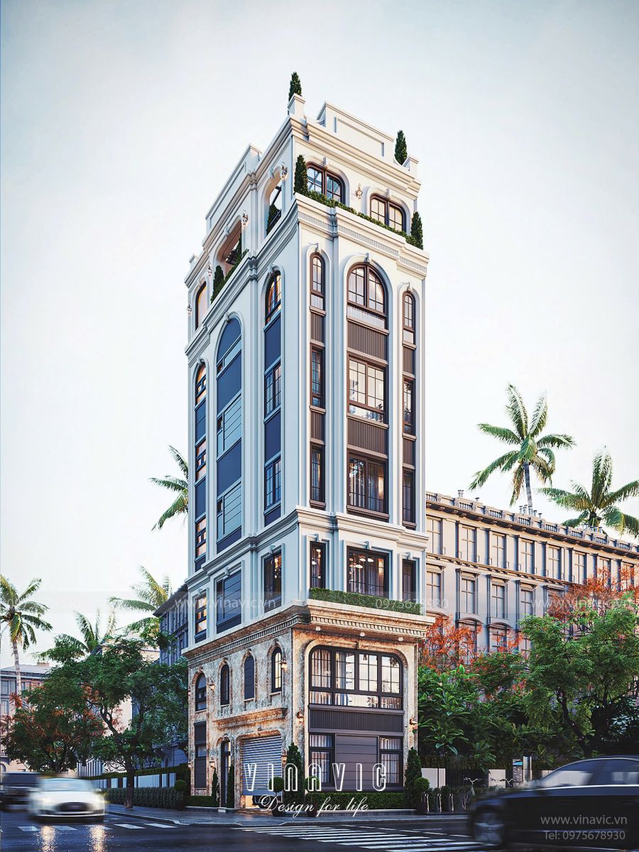 Mẫu nhà phố 2 mặt tiền 6m x 9m tân cổ điển NP2358