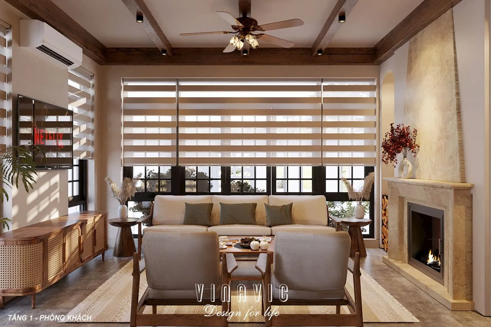 Rèm sáo gỗ Được làm từ gỗ tự nhiên hoặc gỗ composite chống ẩm