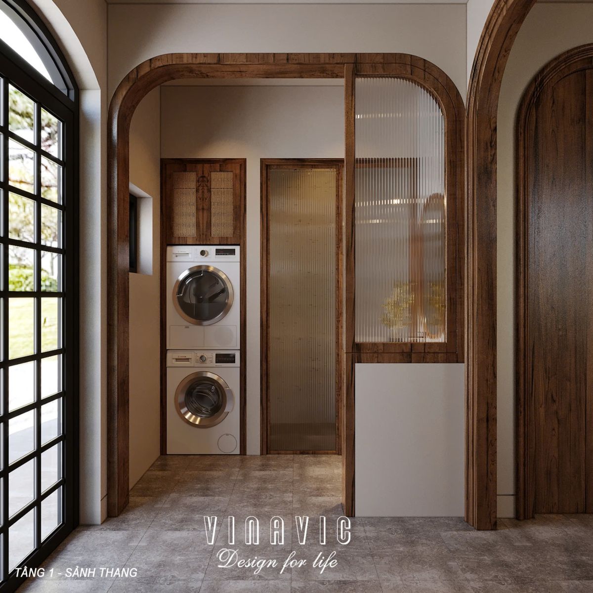 PHỐI CẢNH NỘI THẤT TẦNG 1 BIỆT THỰ 2 TẦNG NT2357