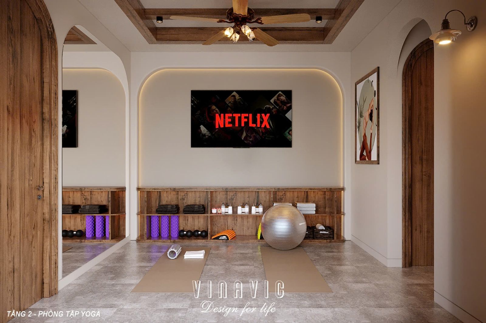 PHỐI CẢNH NỘI THẤT TẦNG 1 BIỆT THỰ 2 TẦNG NT2357