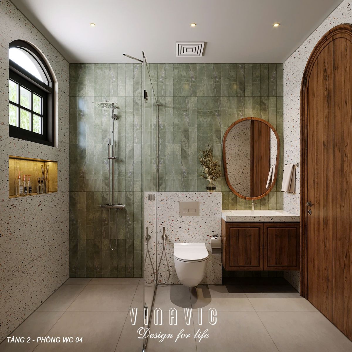 PHỐI CẢNH NỘI THẤT PHÒNG TẮM BIỆT THỰ 2 TẦNG NT2357