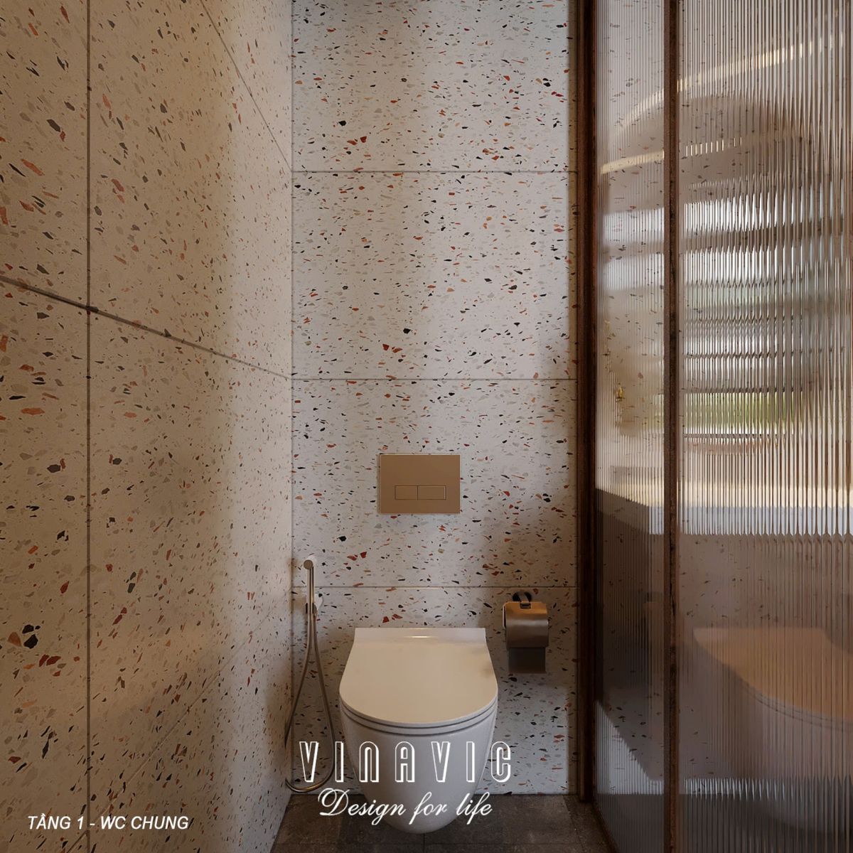 PHỐI CẢNH NỘI THẤT PHÒNG TẮM BIỆT THỰ 2 TẦNG NT2357