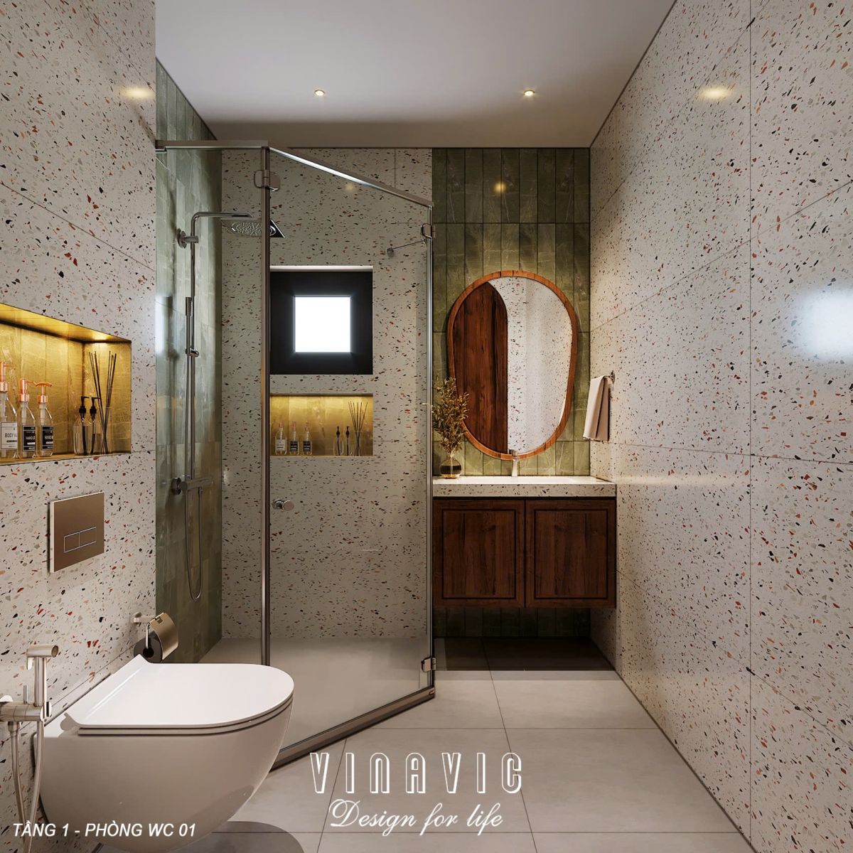 PHỐI CẢNH NỘI THẤT PHÒNG TẮM BIỆT THỰ 2 TẦNG NT2357