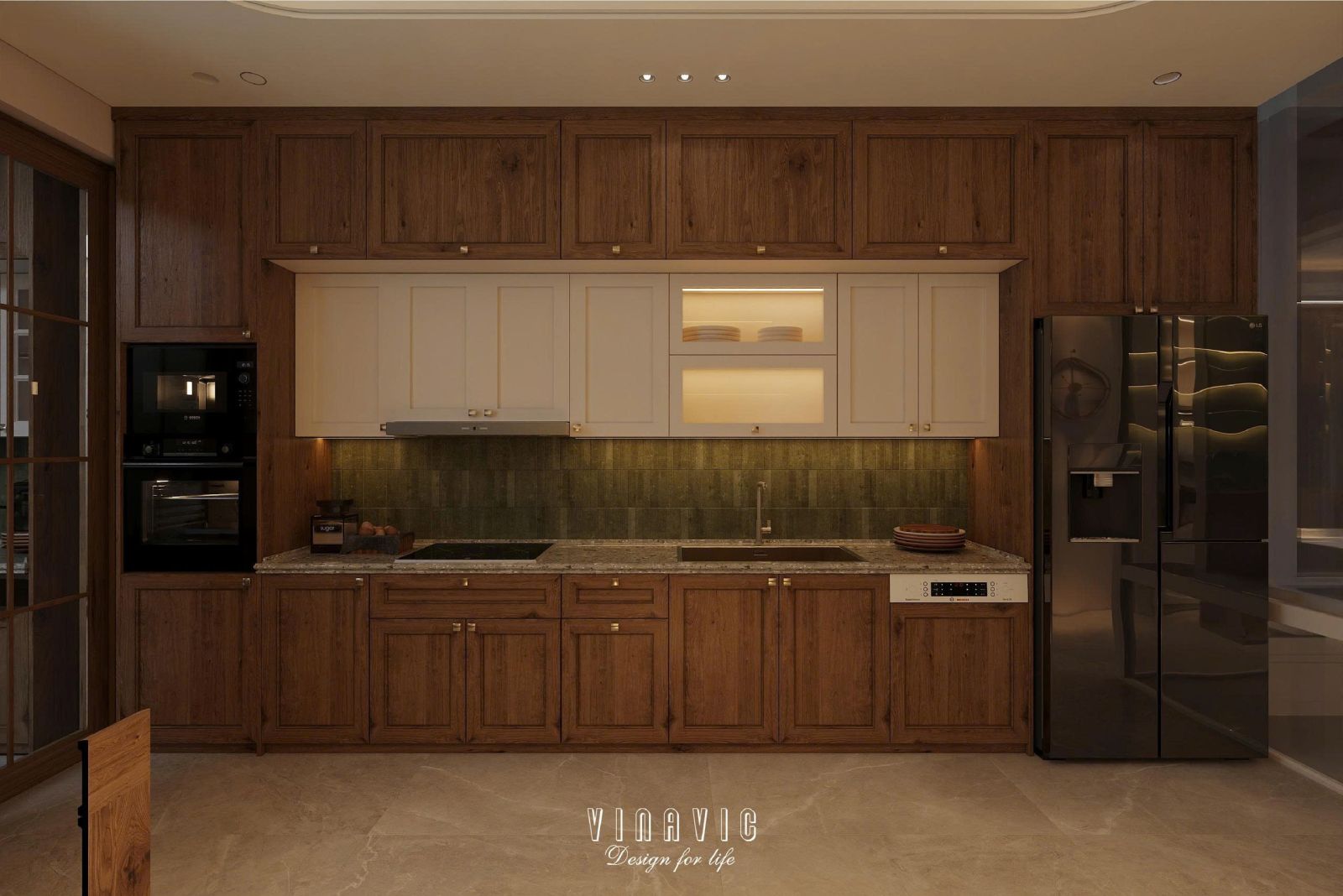 Phối cảnh nội thất phòng bếp nhà phố NT2358