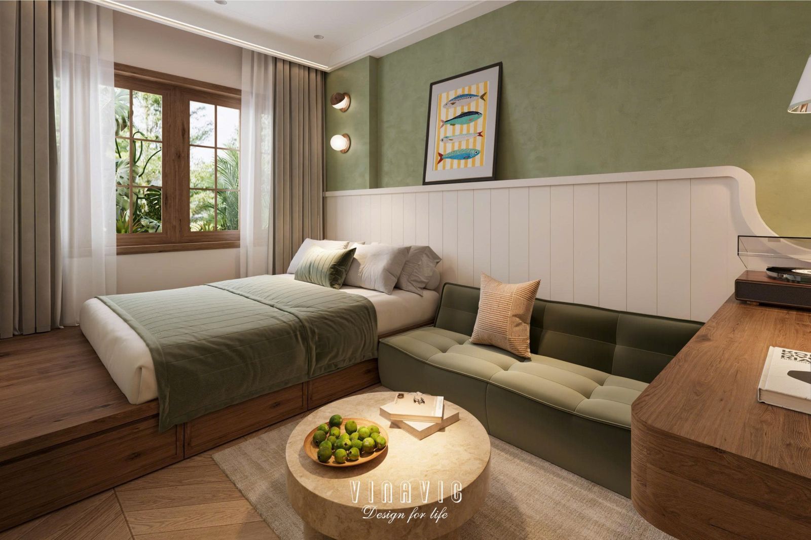 Phối cảnh nội thất phòng khách nhà phố NT2358