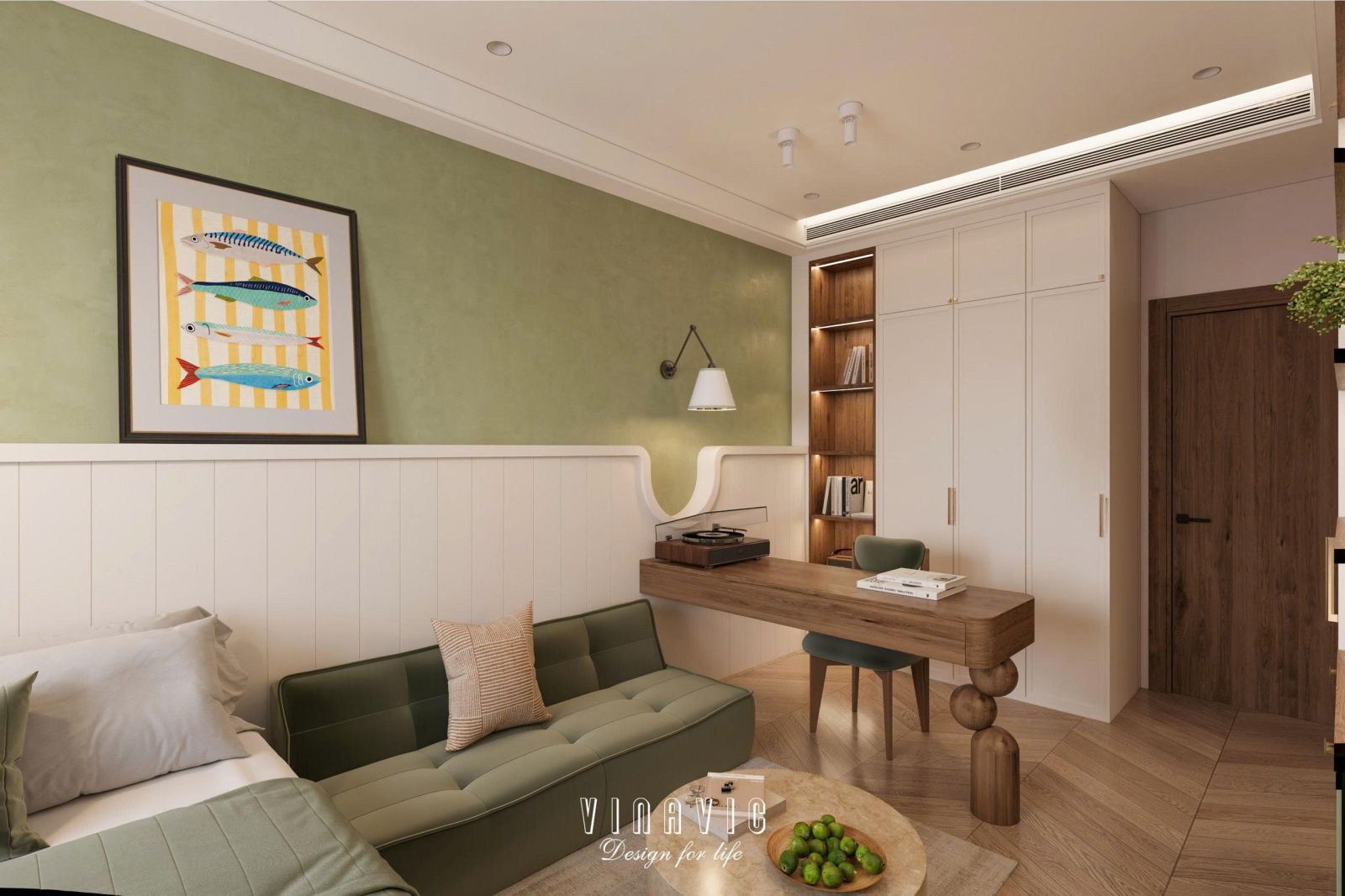 Phối cảnh nội thất phòng ngủ nhà phố NT2358