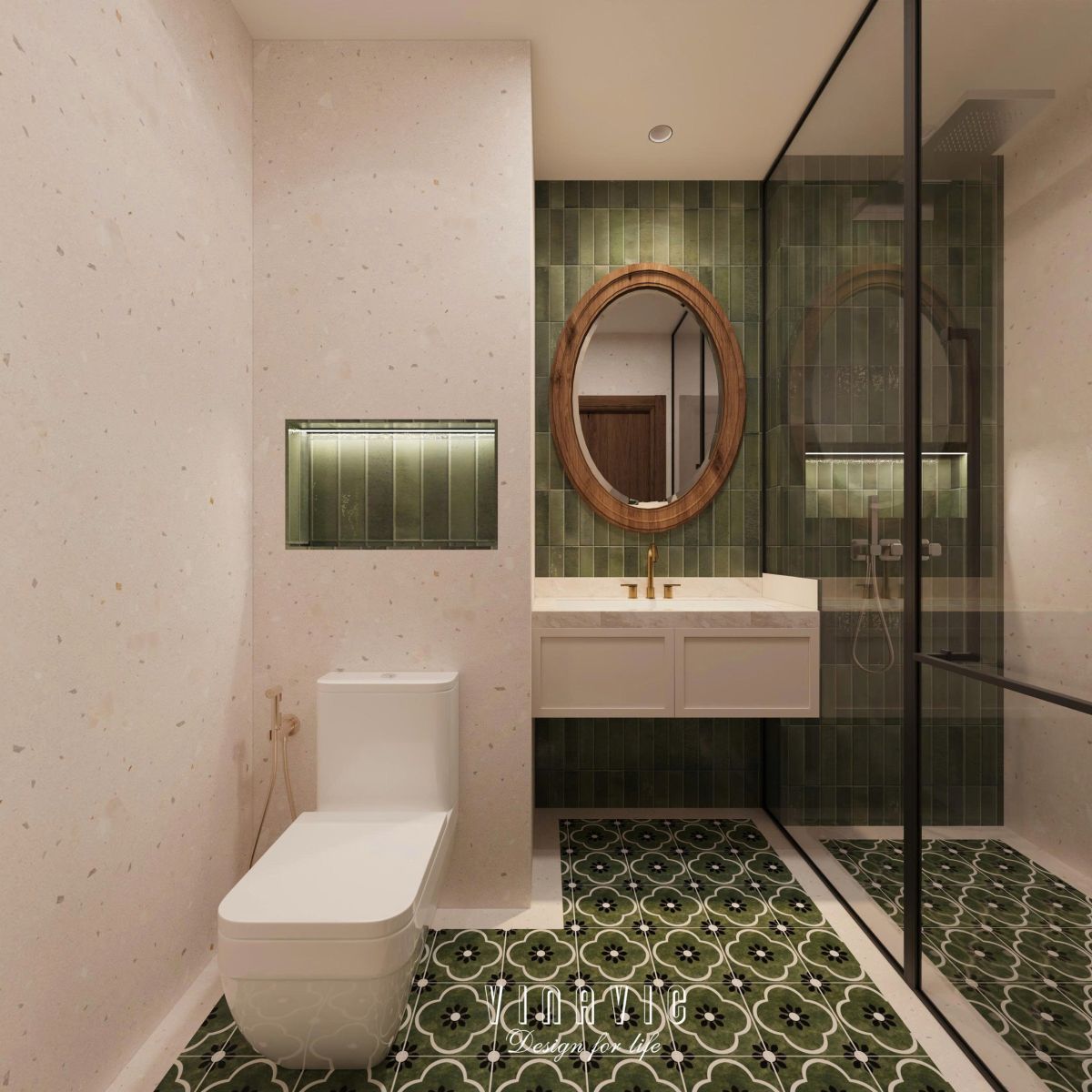 Phối cảnh nội thất phòng tắm nhà phố NT2358
