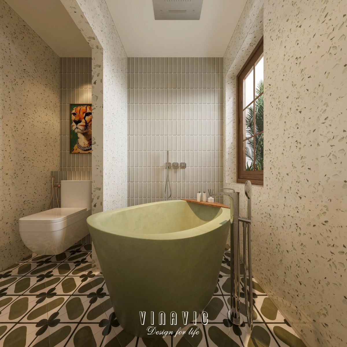 Phối cảnh nội thất phòng tắm nhà phố NT2358