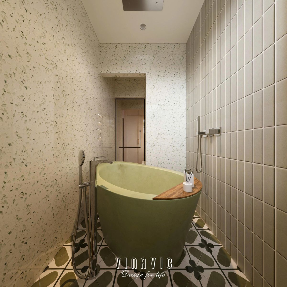 Phối cảnh nội thất phòng tắm nhà phố NT2358