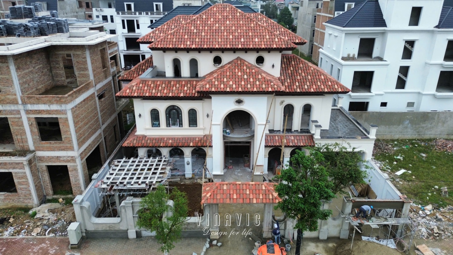 Thi công biệt thự 3 tầng Địa Trung hải (CĐT: Mrs Vinh- Thanh Hóa) TCBT2254