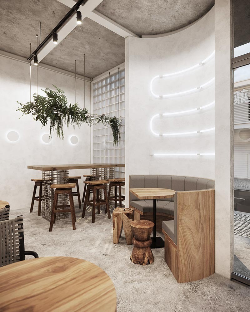 Thiết kế quán cafe nhà ống phân luồng giao thông rõ ràng