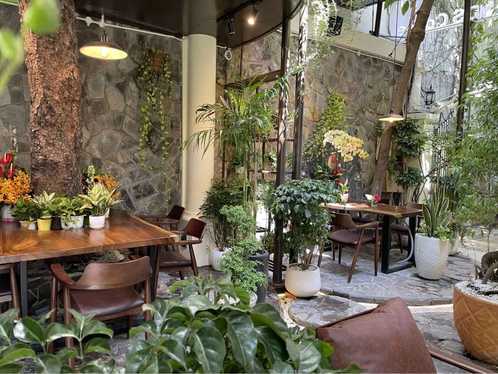 Thiết kế quán cafe nhà ống phong cách xanh tự nhiên