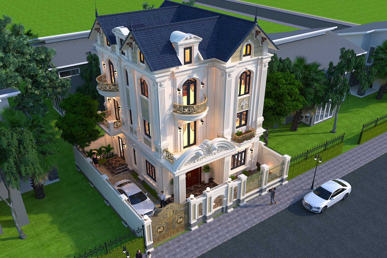 Lưu ý quan trọng khi thiết kế nhà mái Thái 4 tầng