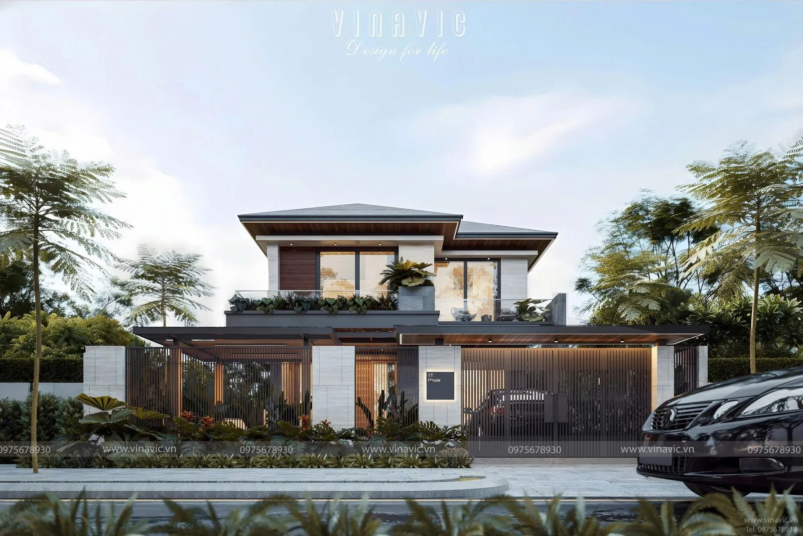 Mẫu thiết kế biệt thự 2 tầng kiểu nhật​ 4 phòng ngủ 9x16m BT2441