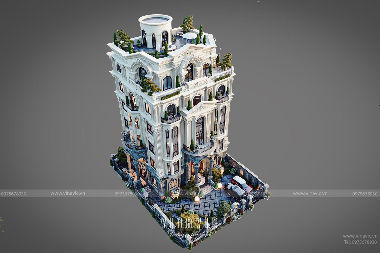 Thông tin dự án biệt thự Tân cổ điển Châu Âu 6 Tầng 300m2 BT2442