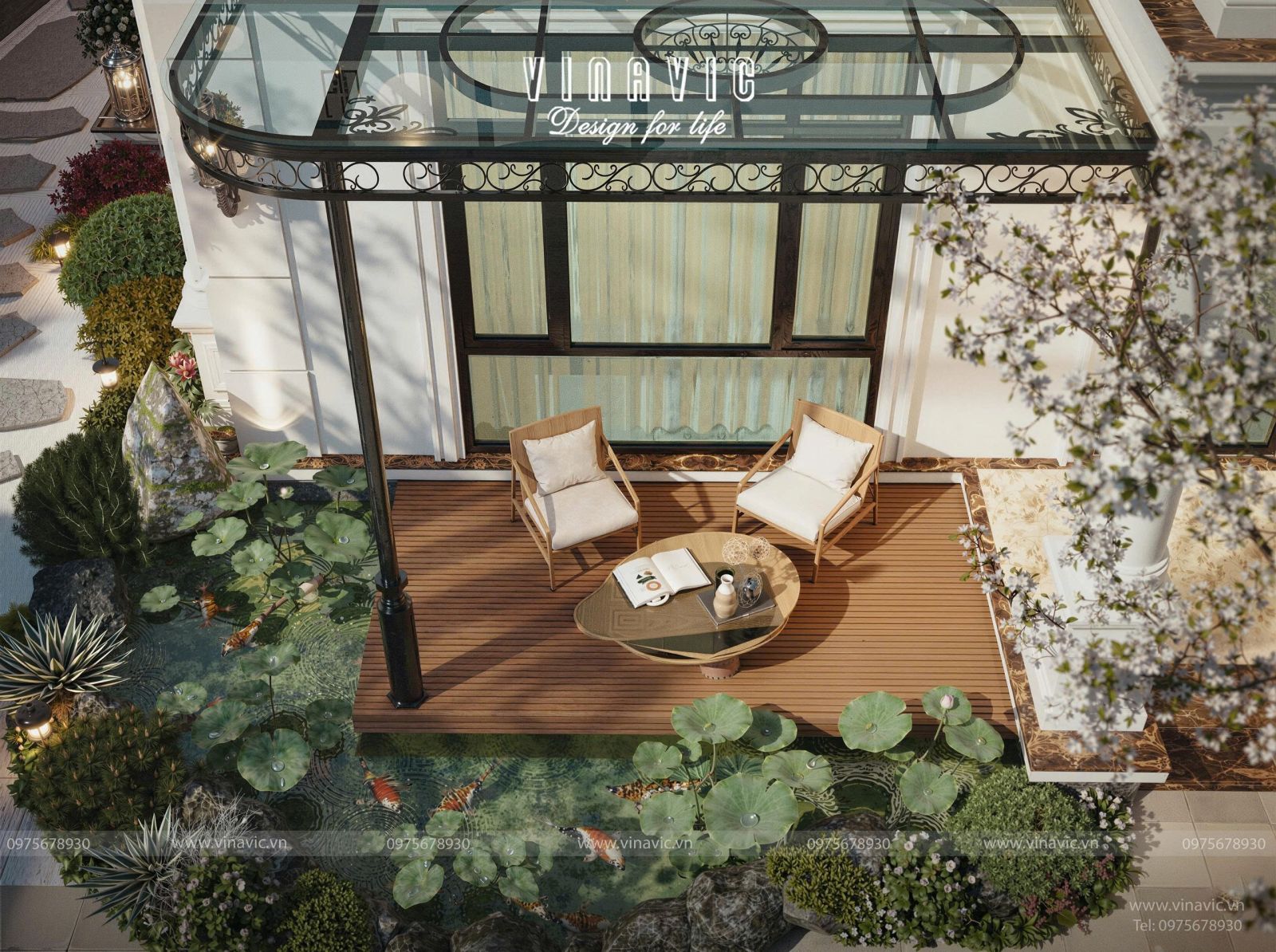 Thiết kế biệt thự 2 tầng tân cổ điển đẹp mái nhật 17x12m BT2444