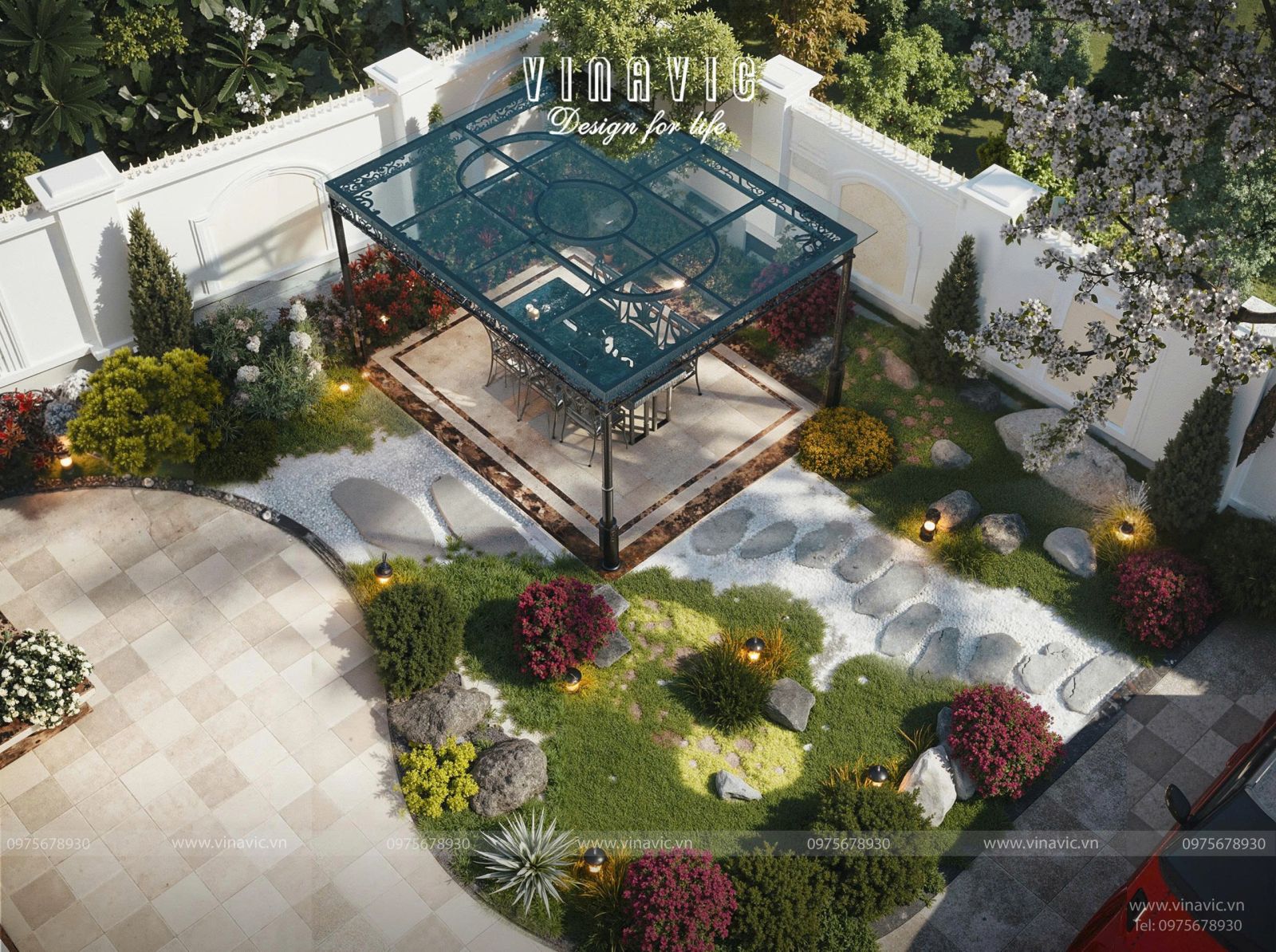 Thiết kế biệt thự 2 tầng tân cổ điển đẹp mái nhật 17x12m BT2444