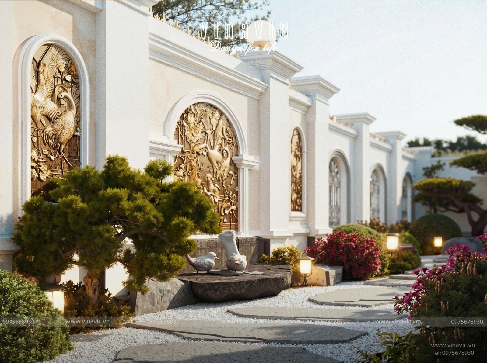 Thiết kế biệt thự 2 tầng tân cổ điển đẹp mái nhật 17x12m BT2444