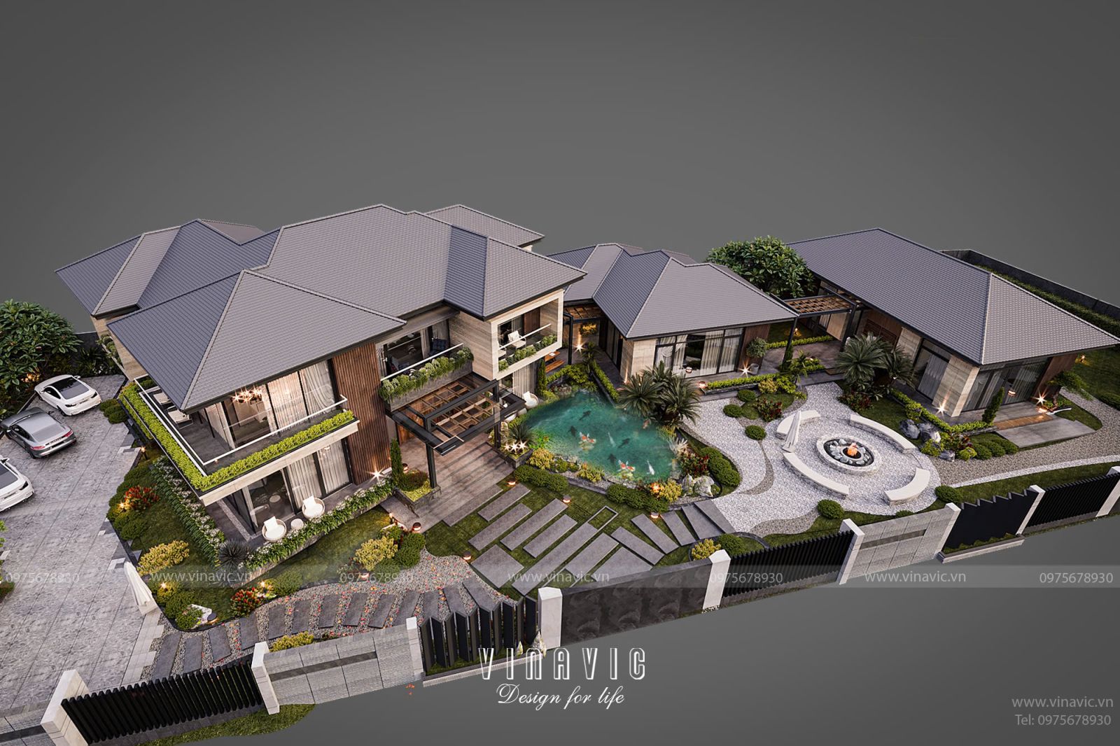 Tiểu cảnh sân vườn giúp điều hòa khí hậu và tạo nên không gian xanh mát