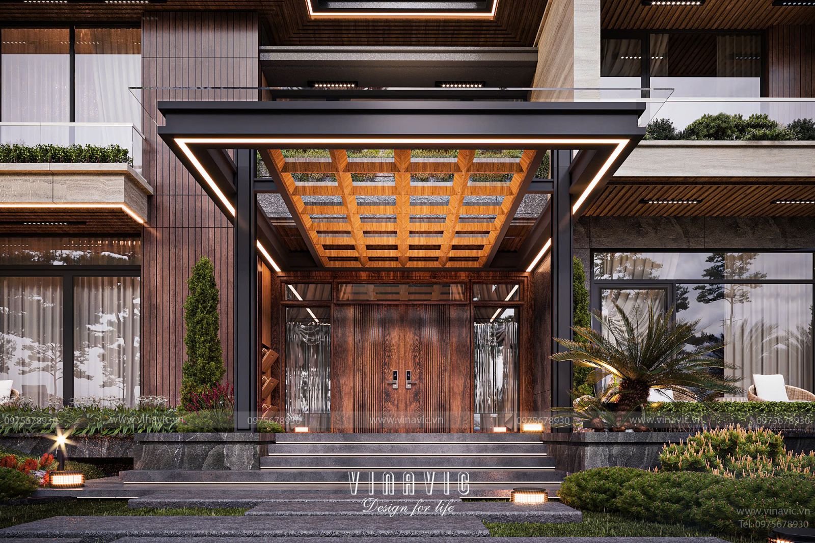 Mặt bằng công năng biệt thự nghỉ dưỡng tại gia 25x60m