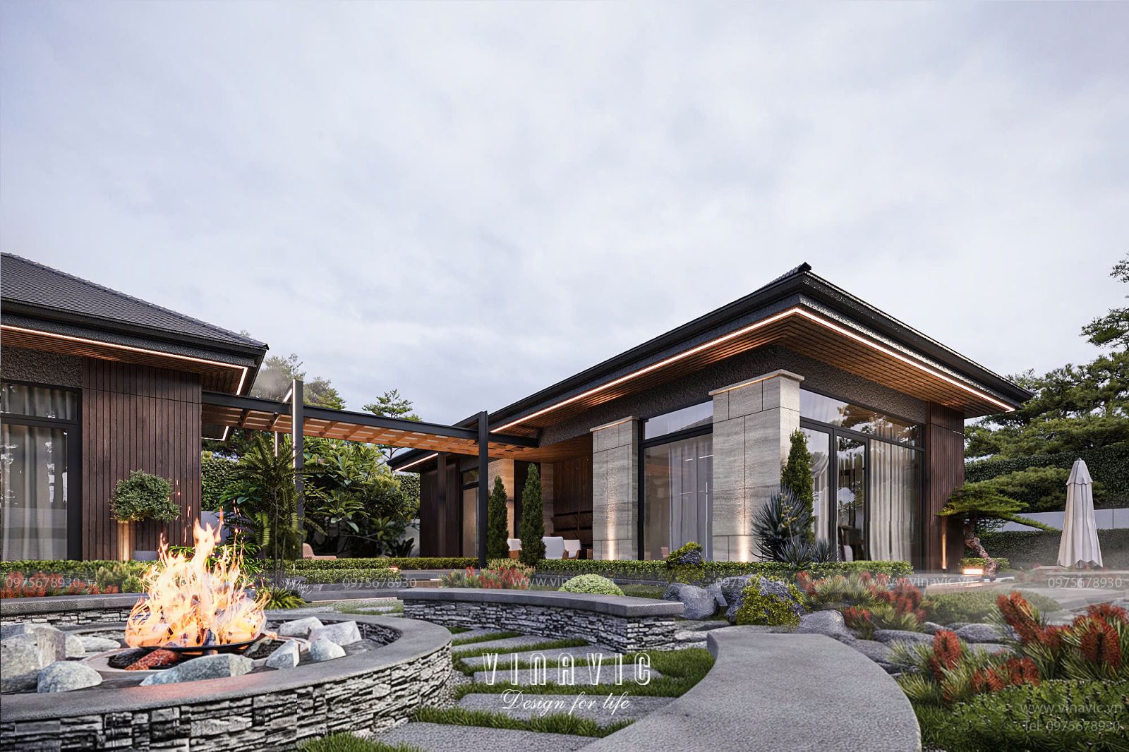 Thiết kế biệt thự nghỉ dưỡng tại gia sang trọng, đẳng cấp 25x60m BT2446