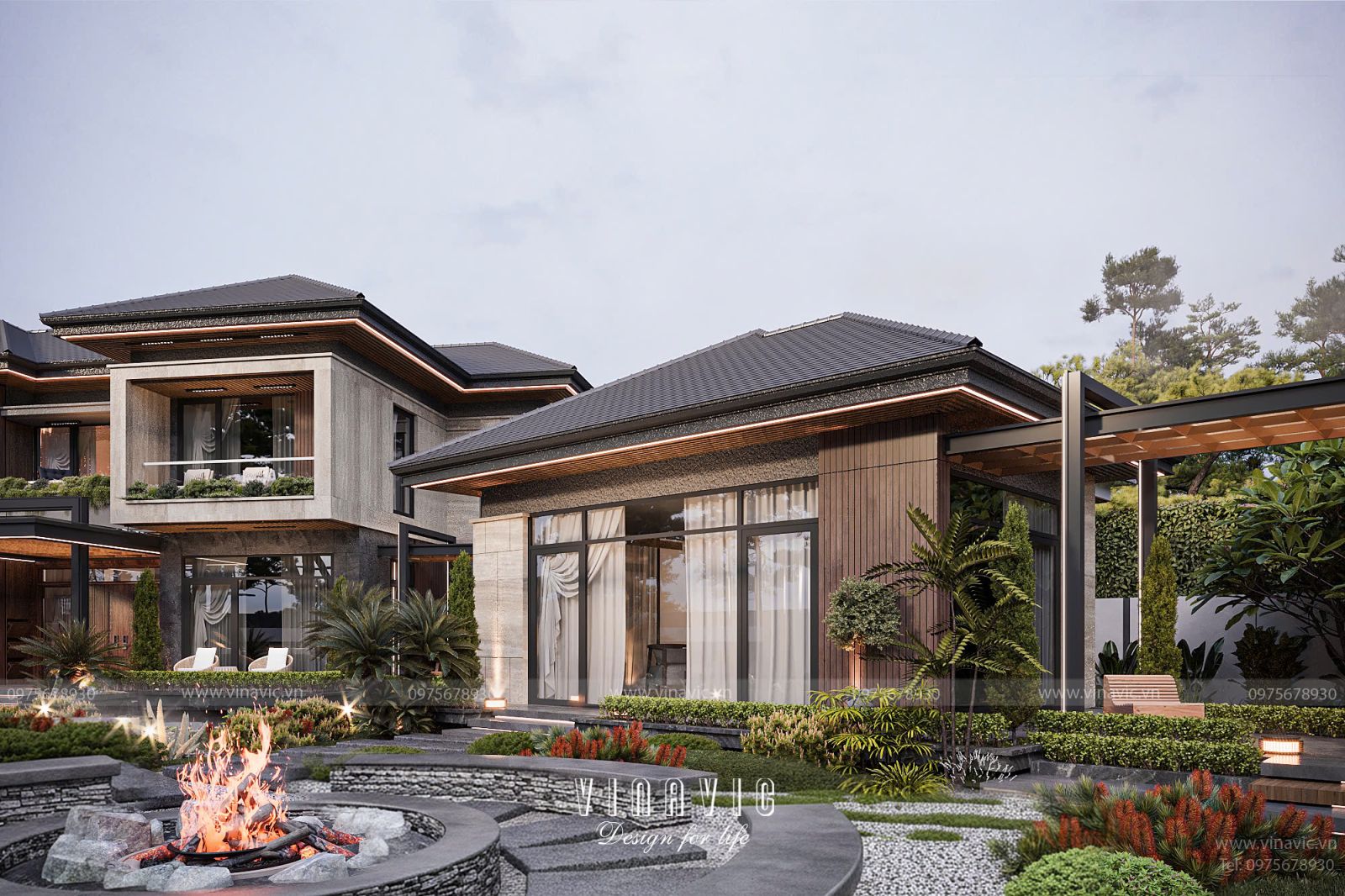 Thiết kế biệt thự nghỉ dưỡng tại gia sang trọng, đẳng cấp 25x60m BT2446