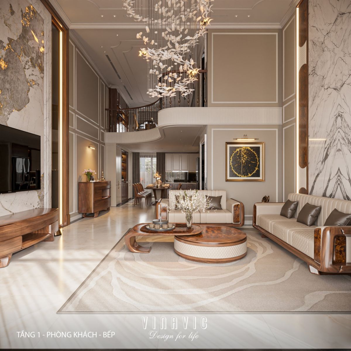 Thiết kế nội thất phòng khách nhà phố 4 tầng hiện đại có tầng lửng 6x12m NT2359