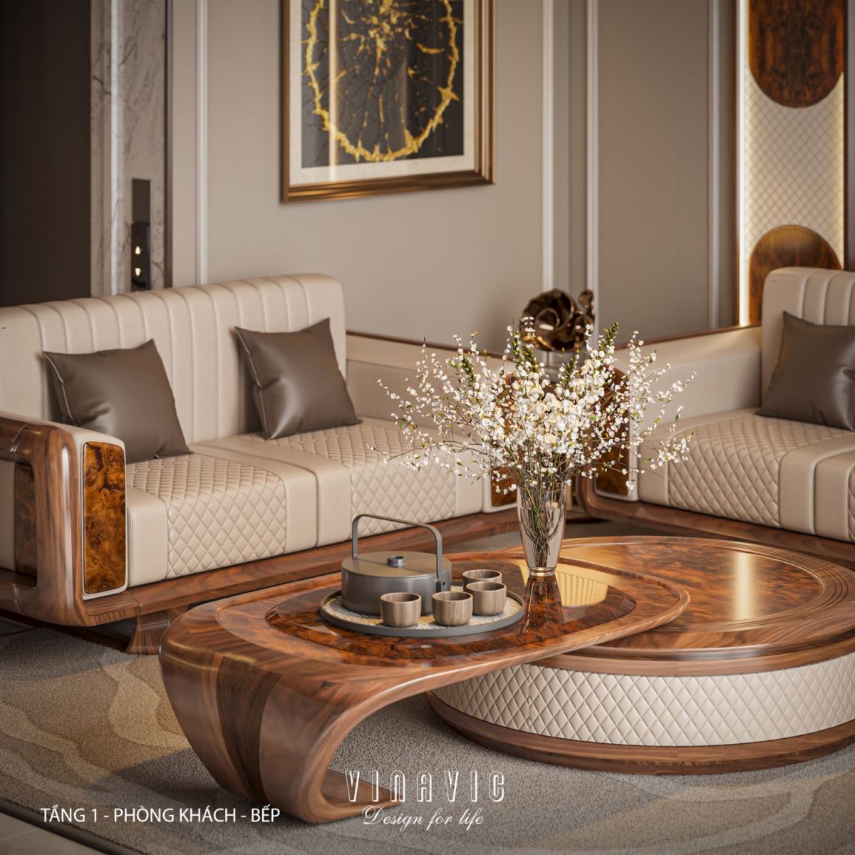 Thiết kế nội thất phòng khách nhà phố 4 tầng hiện đại có tầng lửng 6x12m NT2359