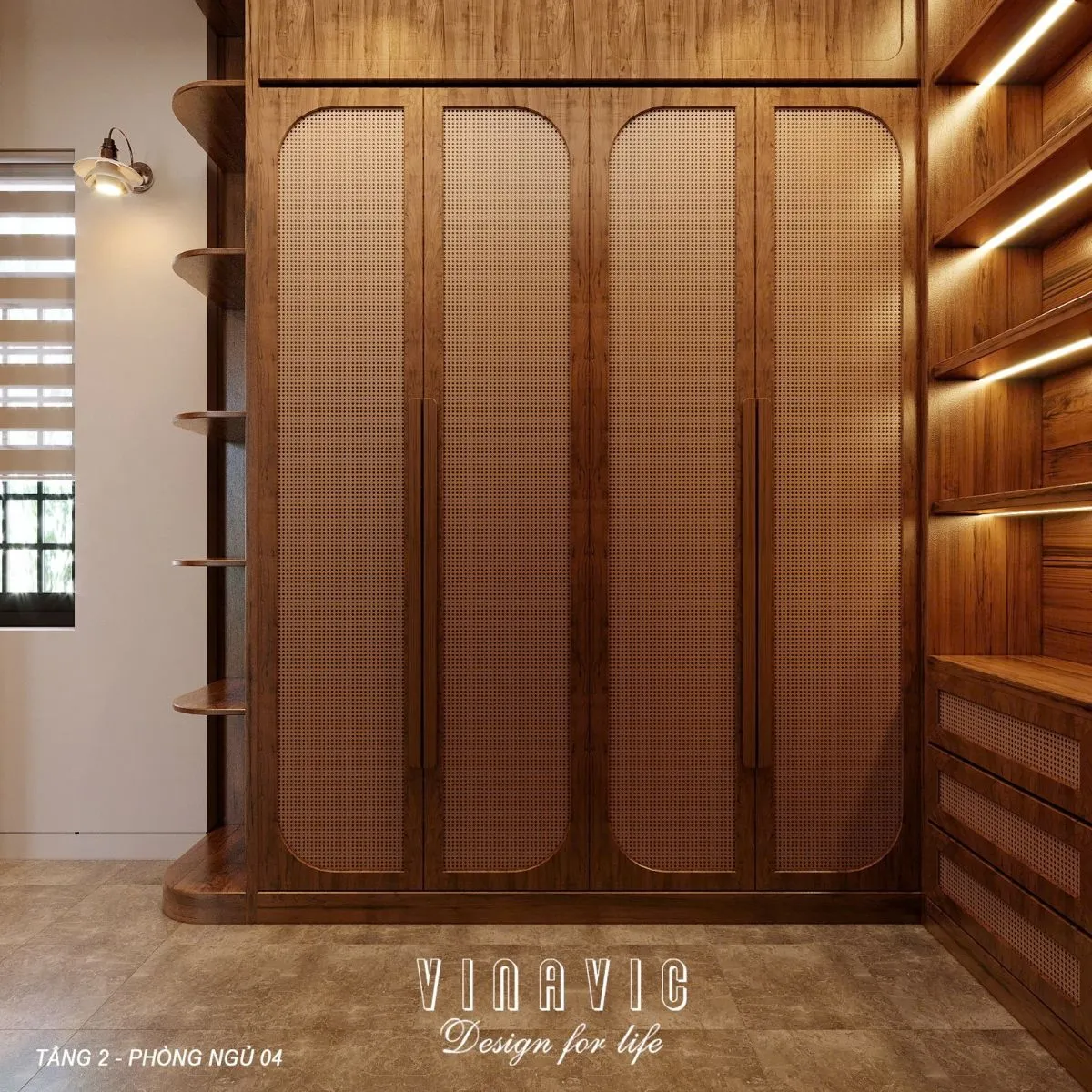 Tủ quần áo giúp bố trí nội thất gọn gàng, giữ phòng luôn ngăn nắp