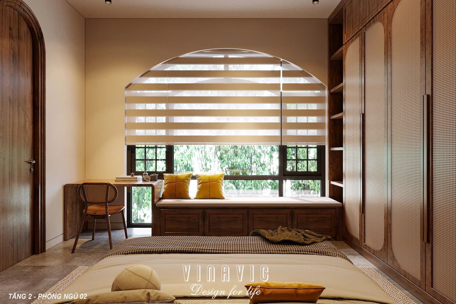 Nội thất phòng ngủ hiện đại biệt thự 9x14m (CĐT Mrs Hà - Hà Nội) NT2354