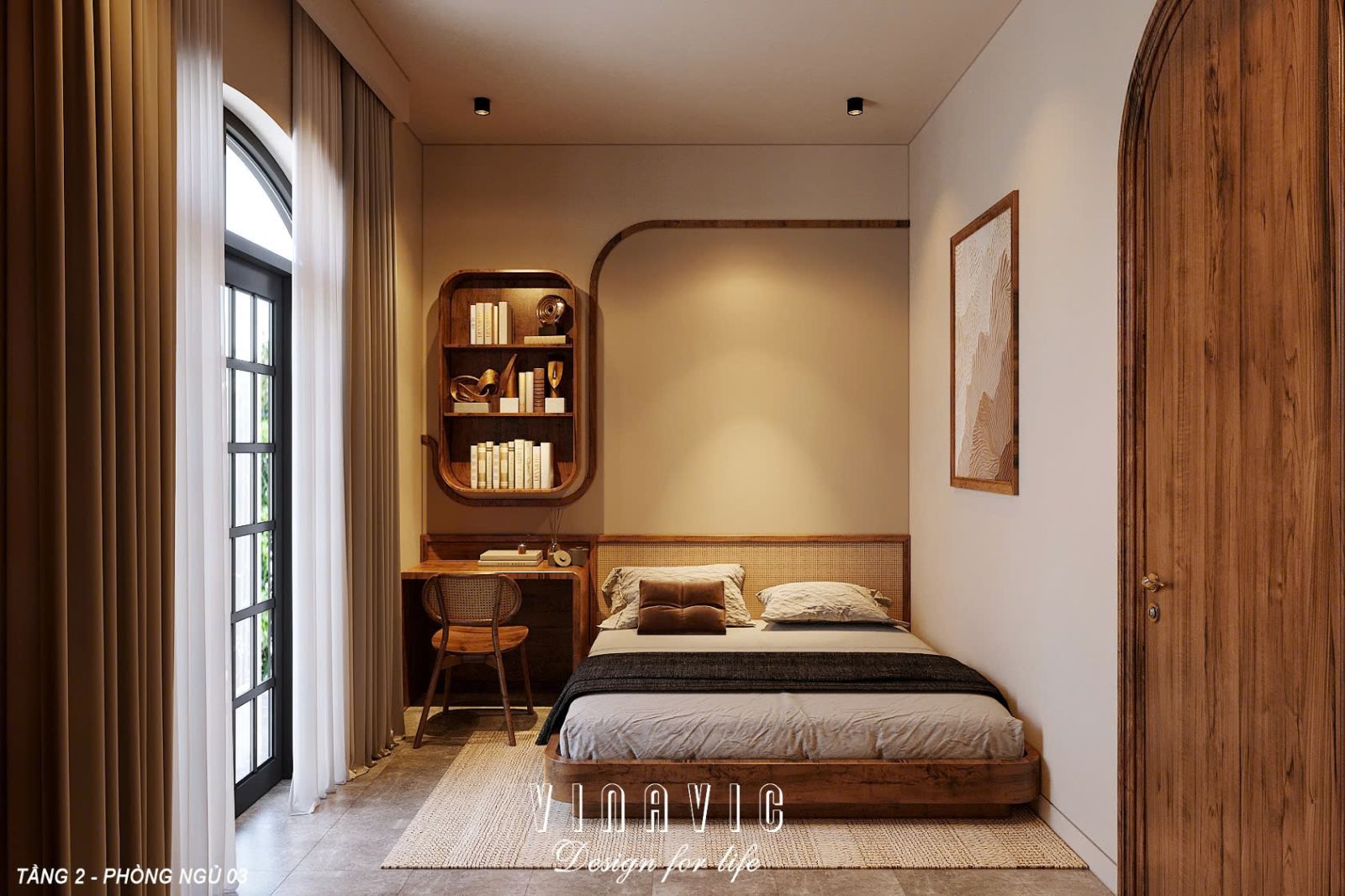 Nội thất phòng ngủ hiện đại biệt thự 9x14m (CĐT Mrs Hà - Hà Nội) NT2354