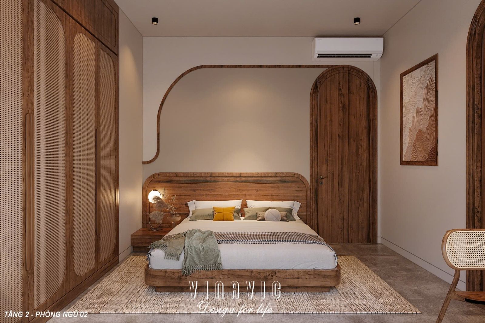 Nội thất phòng ngủ hiện đại biệt thự 9x14m (CĐT Mrs Hà - Hà Nội) NT2354