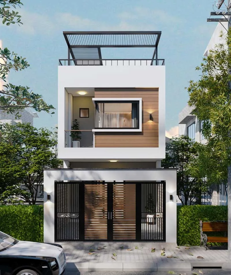 Thiết kế nhà 40m2 1 trệt 1 lầu giúp giảm tải móng, tiết kiệm chi phí xây dựng cho gia đình trẻ