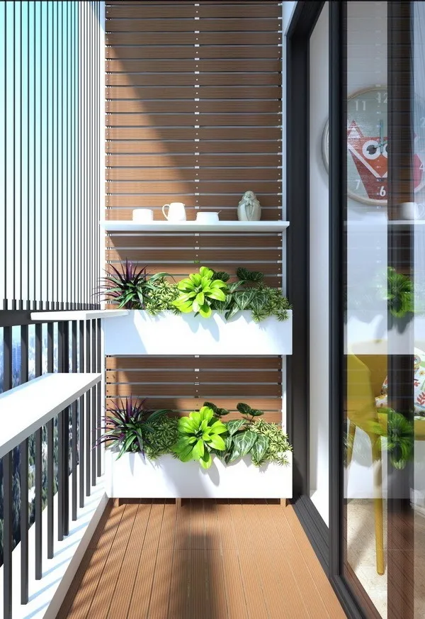 Khu vực ban công và lô gia ốp gỗ nhựa ngoài trời
