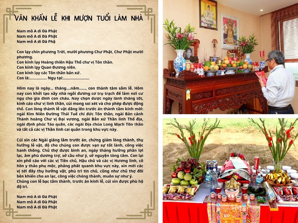 Văn khấn lễ khi mượn tuổi làm nhà