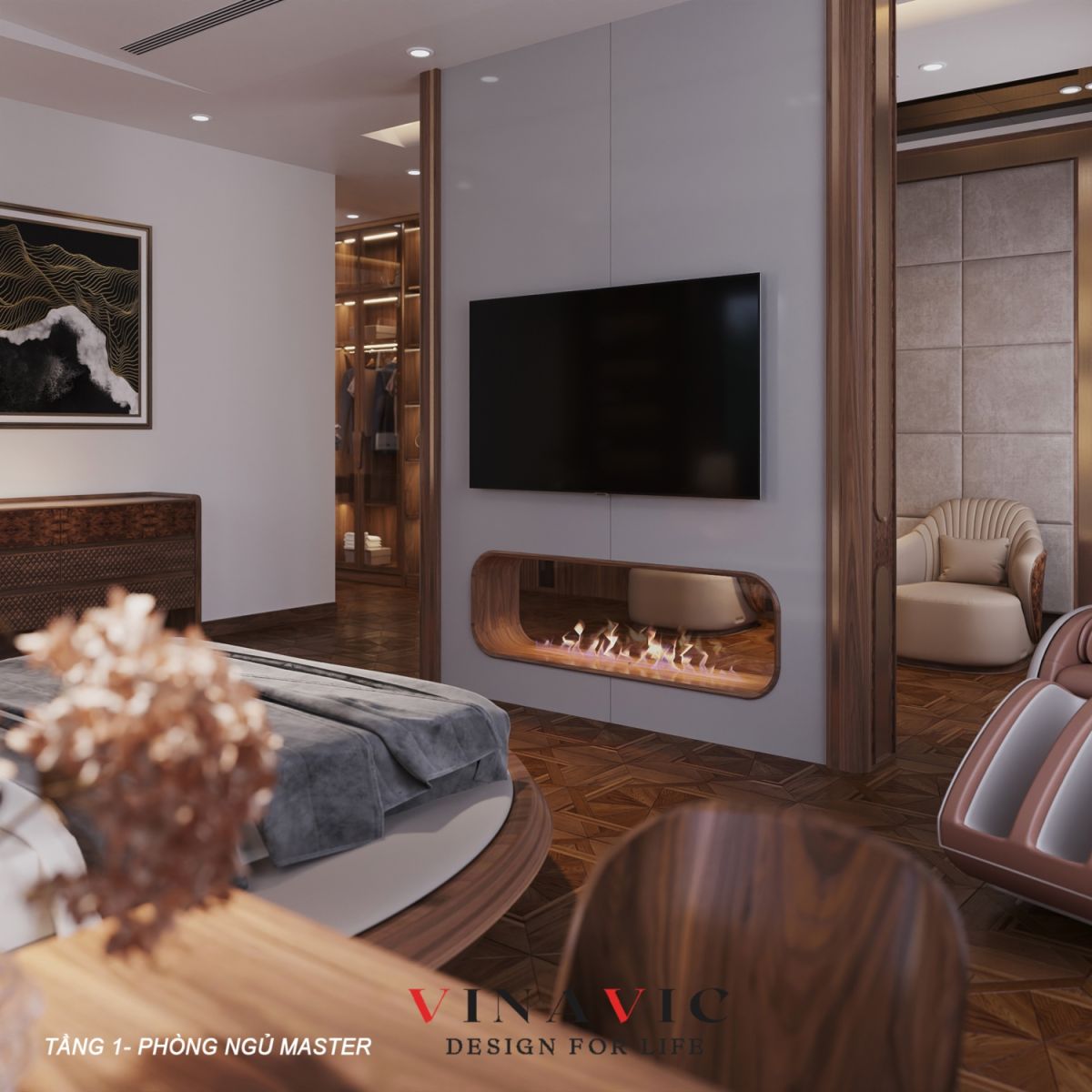Nội thất phòng ngủ Master tầng 1