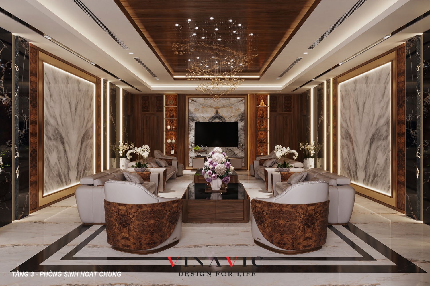 Nội thất phòng sinh hoạt chung tầng 3