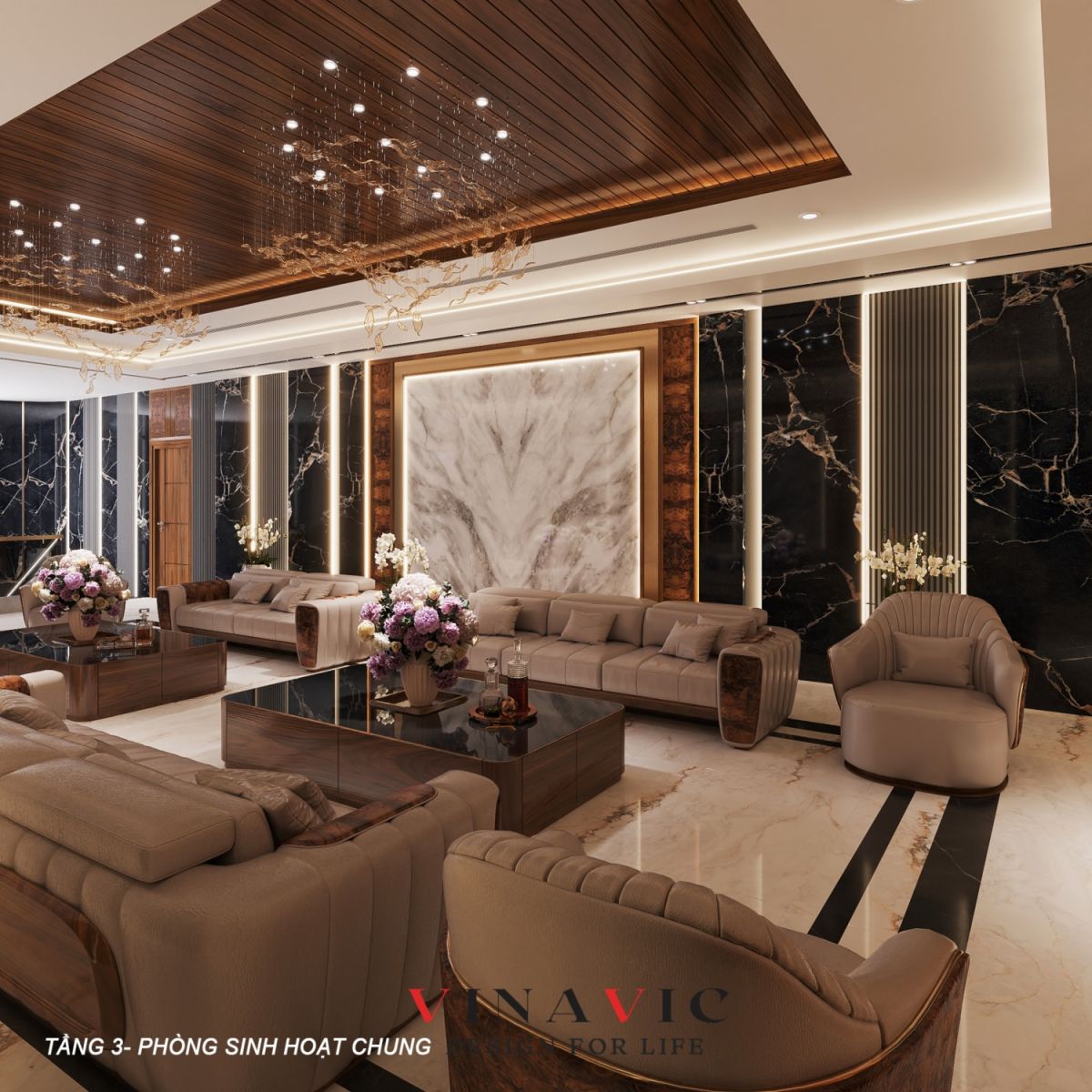 Nội thất phòng sinh hoạt chung tầng 3