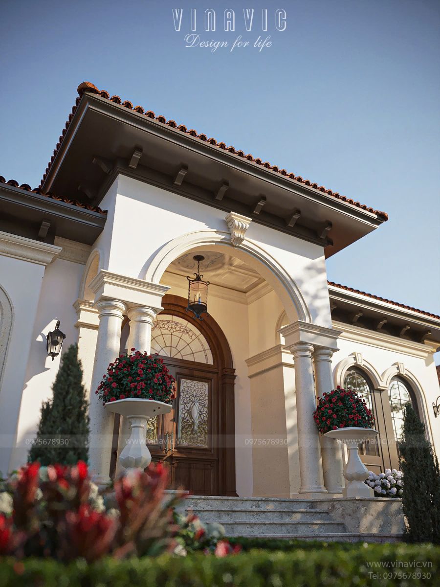 Mẫu biệt thự địa trung hải 1 tầng 3 phòng ngủ 228m2 (19x12m) BT2449