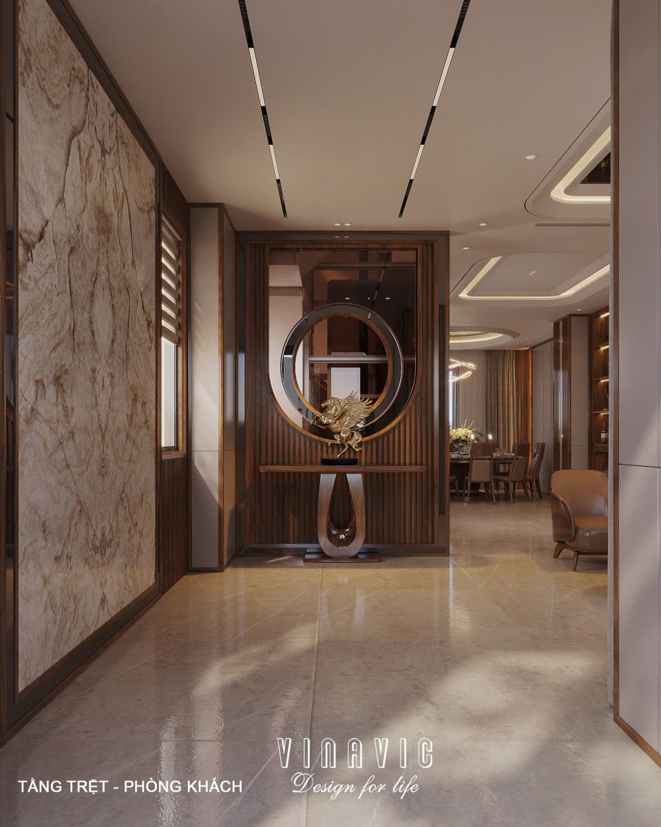 Nội thất tầng trệt phòng khách bếp biệt thự hiện đại 1 trệt 3 lầu 7x17m (CĐT Mr Minh - HCM) NT2361