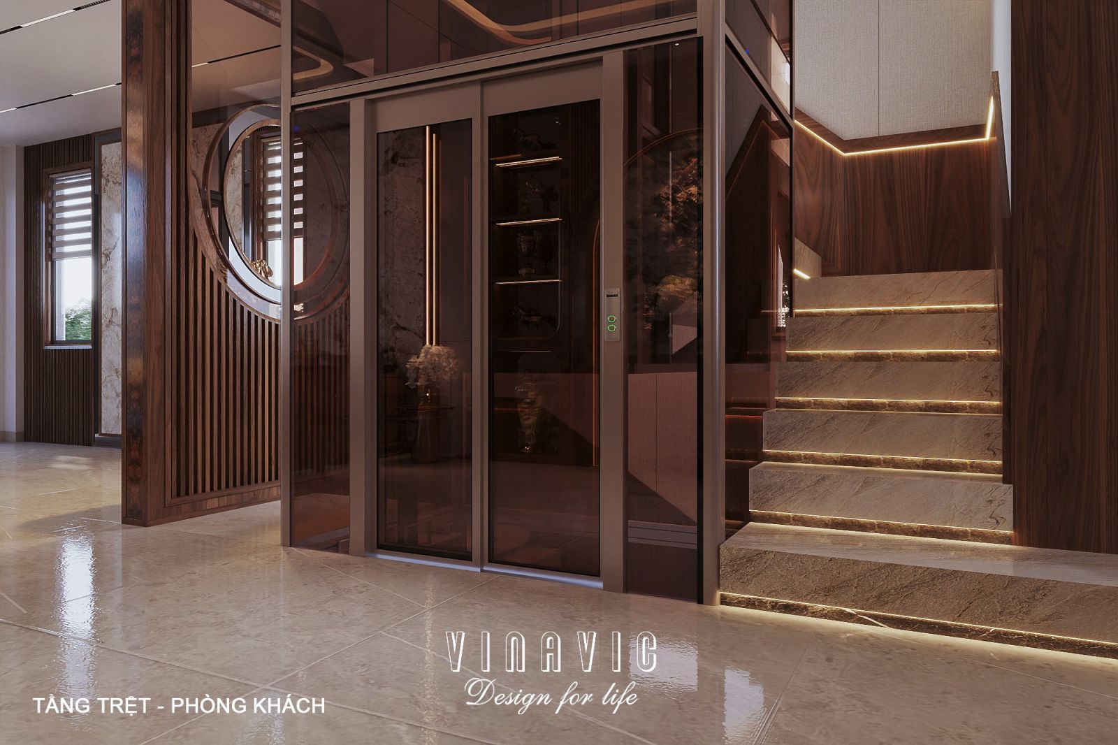 Nội thất tầng trệt phòng khách bếp biệt thự hiện đại 1 trệt 3 lầu 7x17m (CĐT Mr Minh - HCM) NT2361