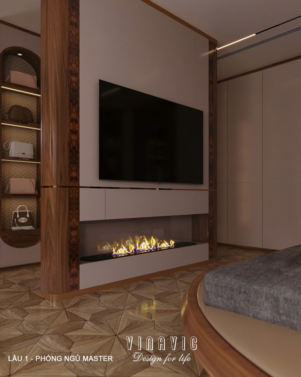 Nội thất phòng ngủ lầu 1 biệt thự hiện đại 1 trệt 3 lầu 7x17m (CĐT Mr Minh - HCM) NT2361