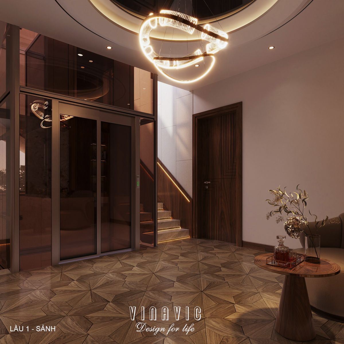 Nội thất phòng ngủ lầu 1 biệt thự hiện đại 1 trệt 3 lầu 7x17m (CĐT Mr Minh - HCM) NT2361