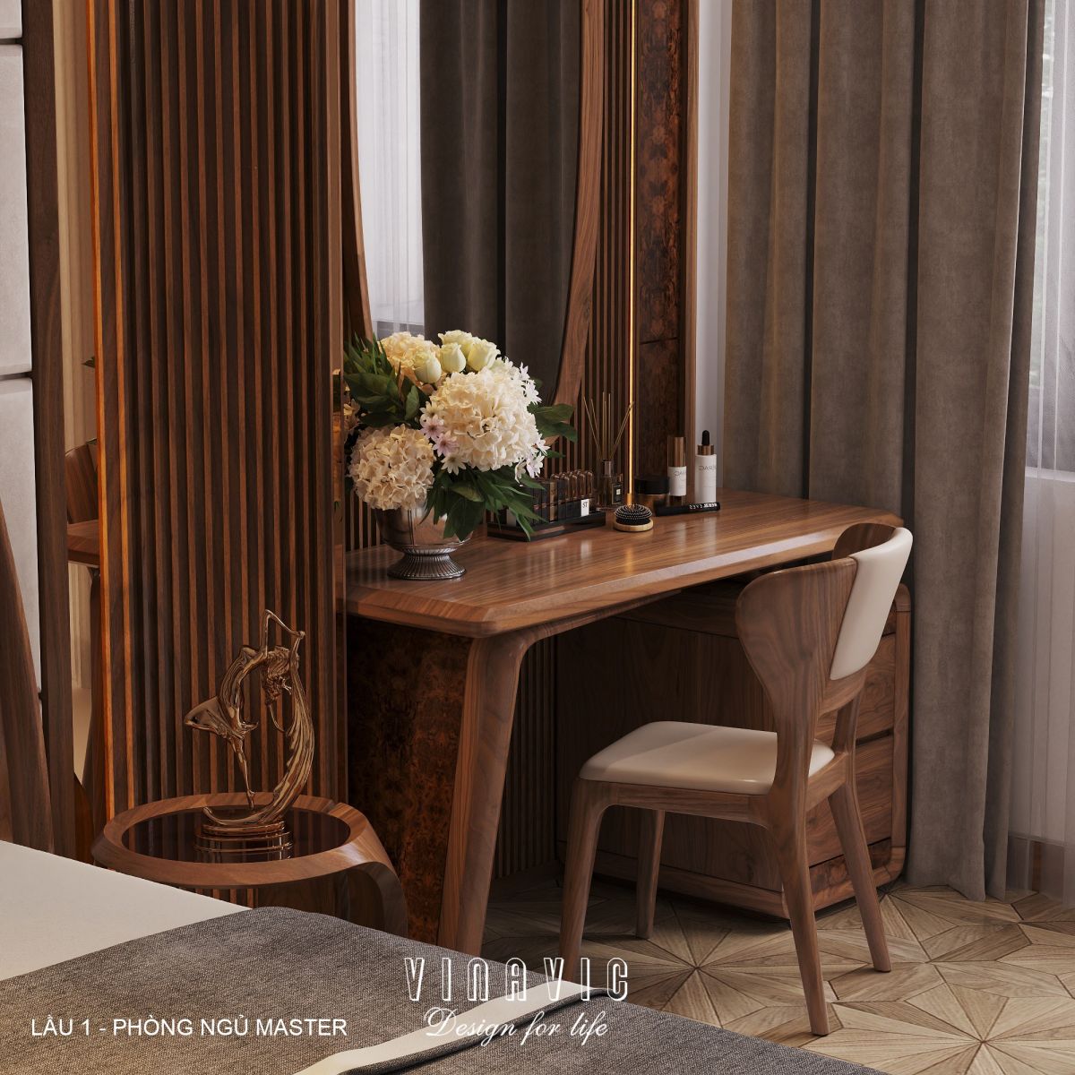 Nội thất phòng ngủ lầu 1 biệt thự hiện đại 1 trệt 3 lầu 7x17m (CĐT Mr Minh - HCM) NT2361