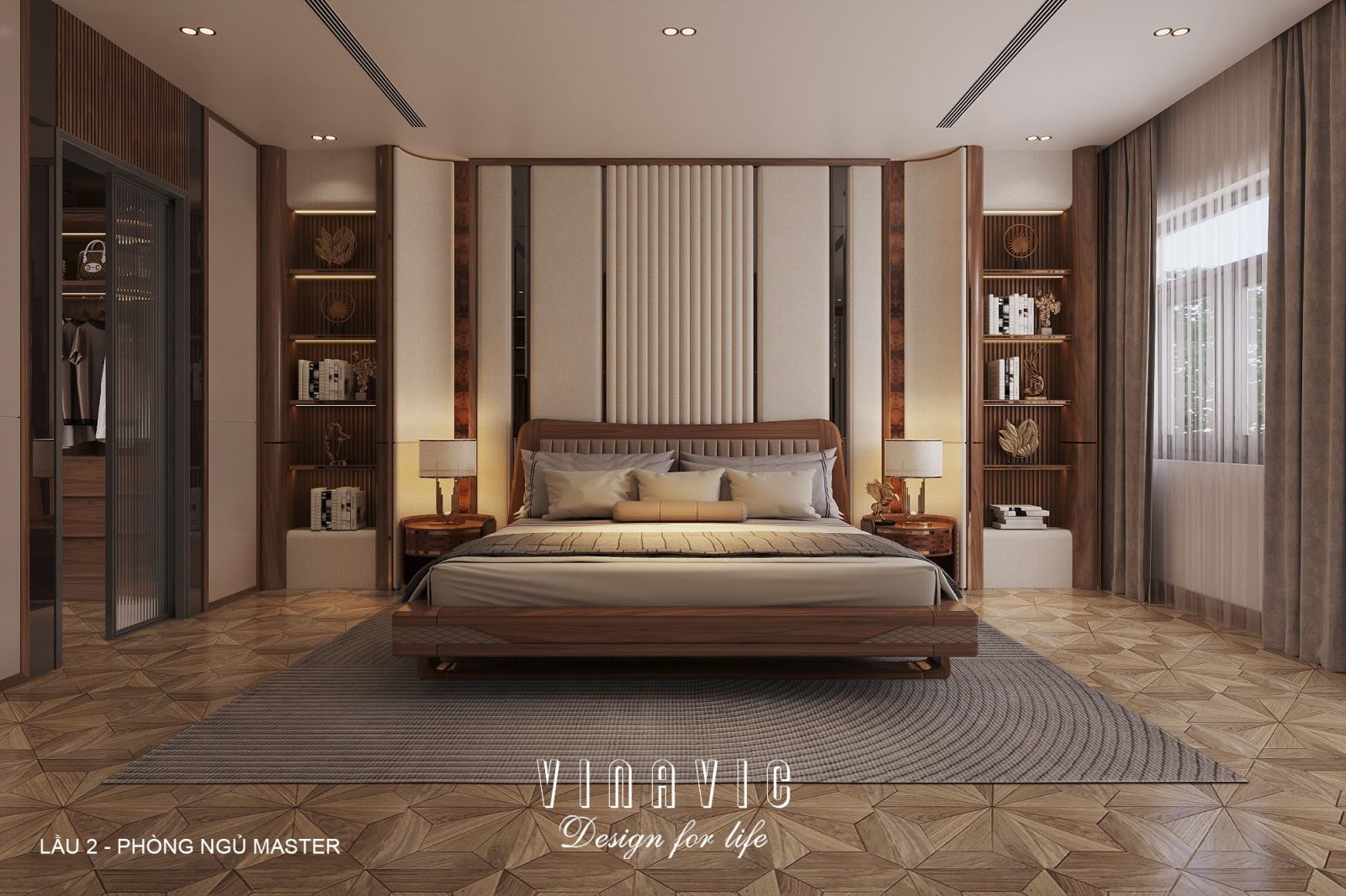 Nội thất phòng ngủ lầu 2 biệt thự hiện đại 1 trệt 3 lầu 7x17m (CĐT Mr Minh - HCM) NT2361