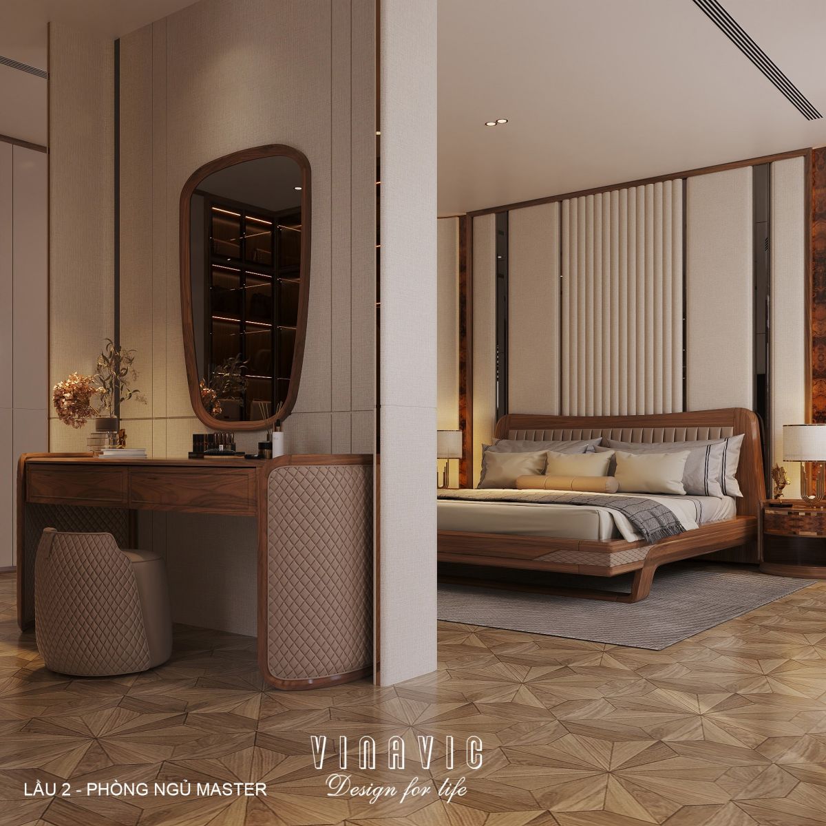 Nội thất phòng ngủ lầu 2 biệt thự hiện đại 1 trệt 3 lầu 7x17m (CĐT Mr Minh - HCM) NT2361