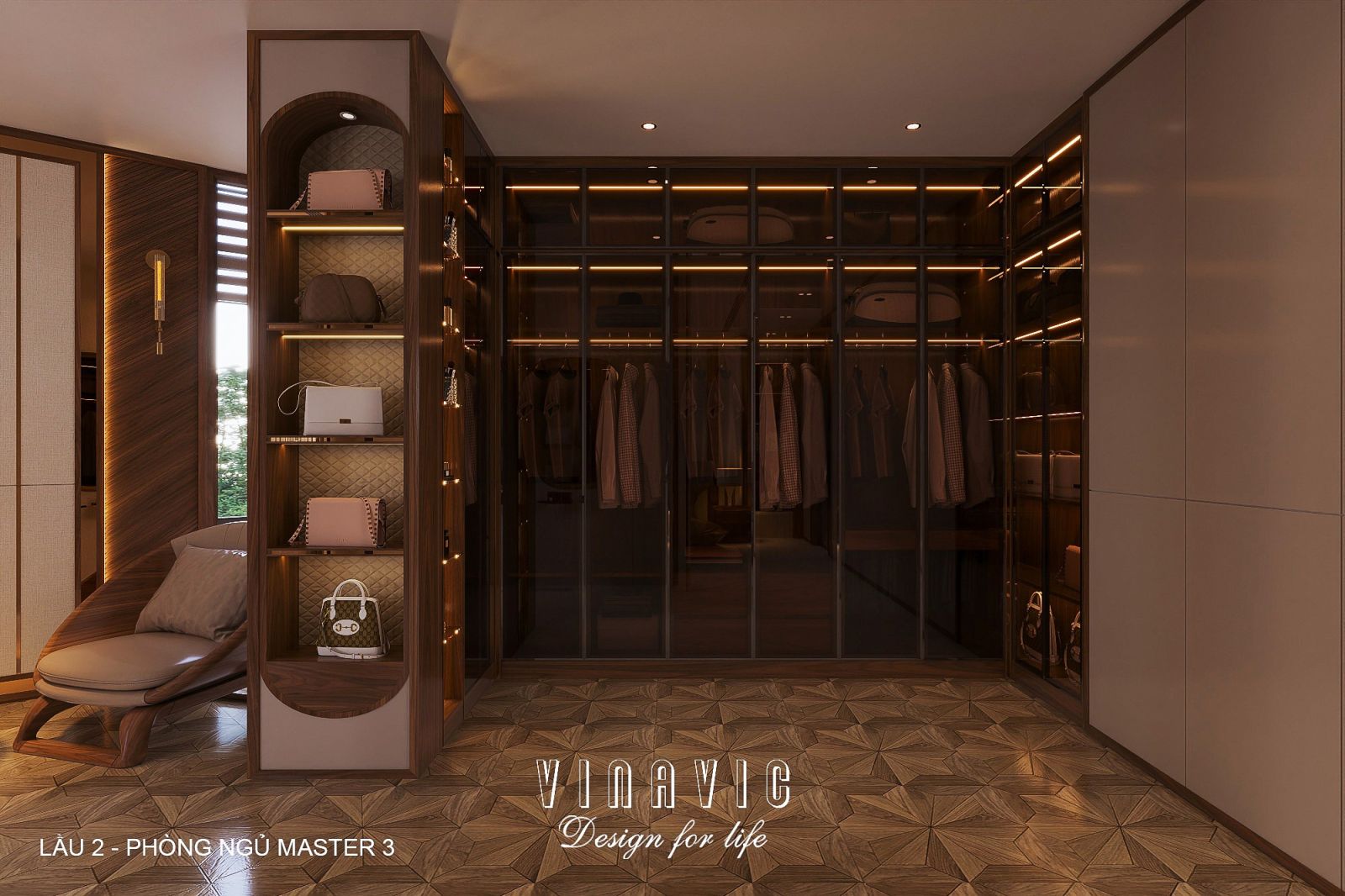 Nội thất phòng ngủ lầu 2 biệt thự hiện đại 1 trệt 3 lầu 7x17m (CĐT Mr Minh - HCM) NT2361