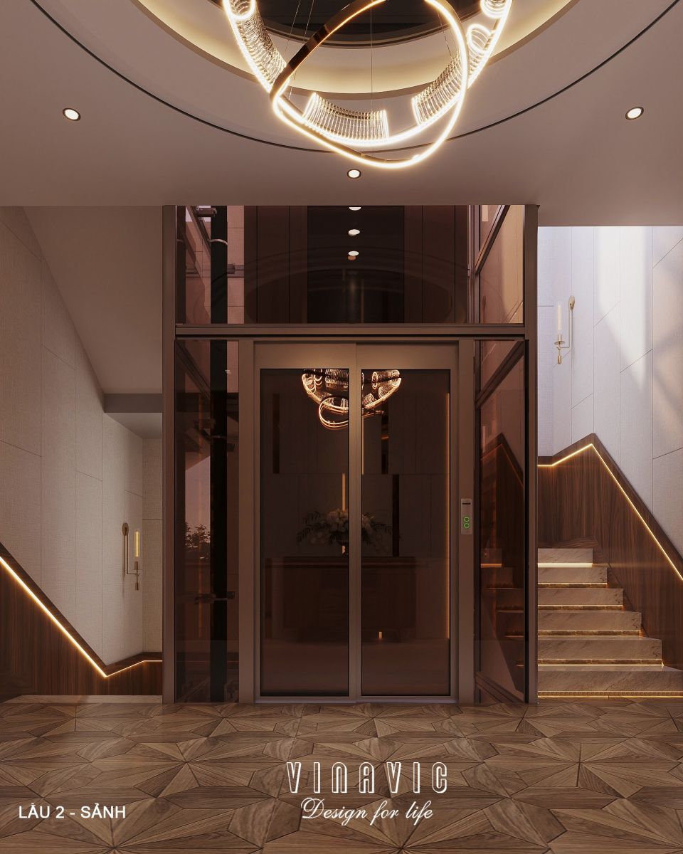 Nội thất sảnh lầu 2 biệt thự hiện đại 1 trệt 3 lầu 7x17m (CĐT Mr Minh - HCM) NT2361