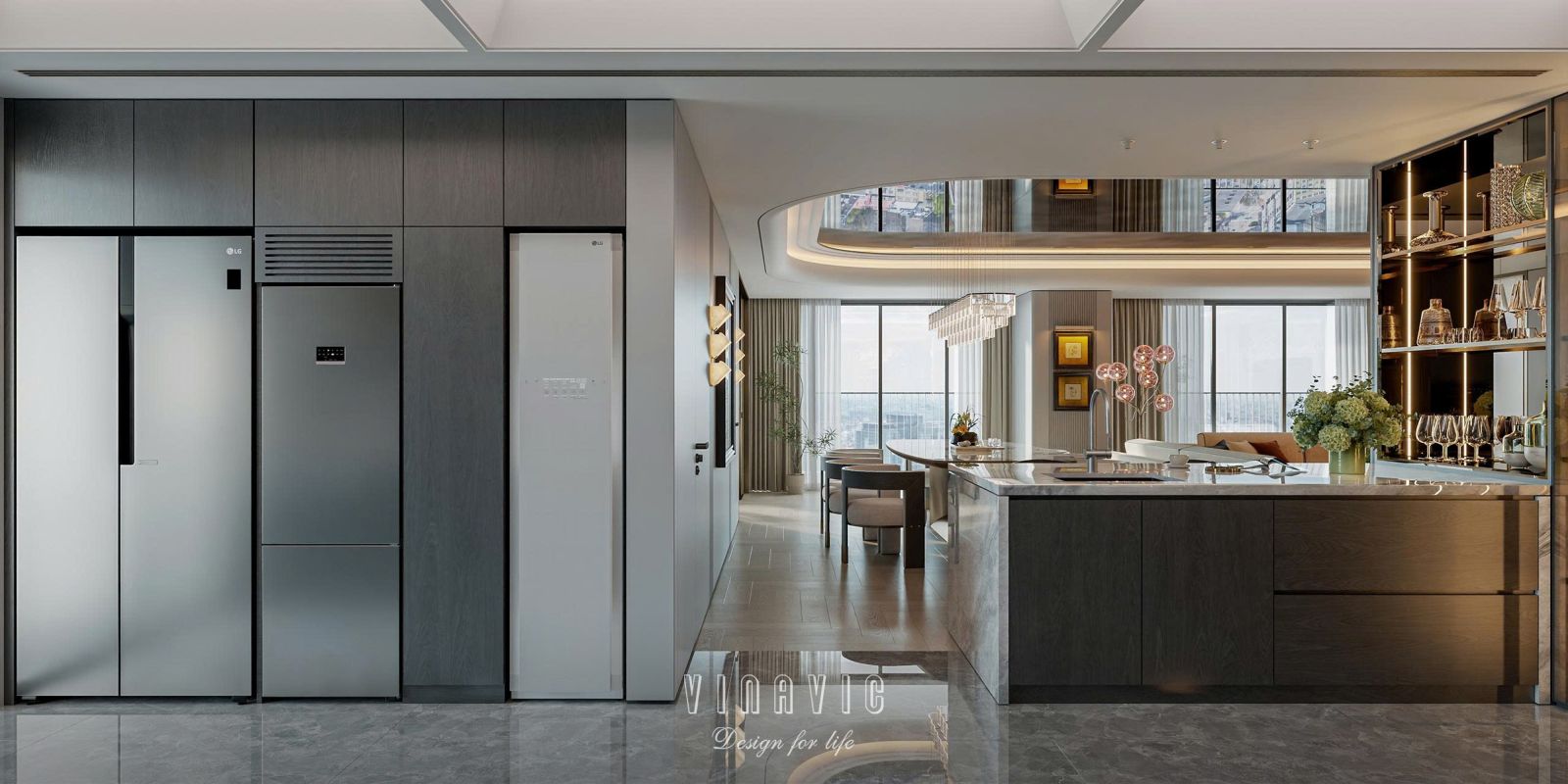 Mẫu thiết kế nội thất chung cư cao cấp chuẩn Luxury NT2362