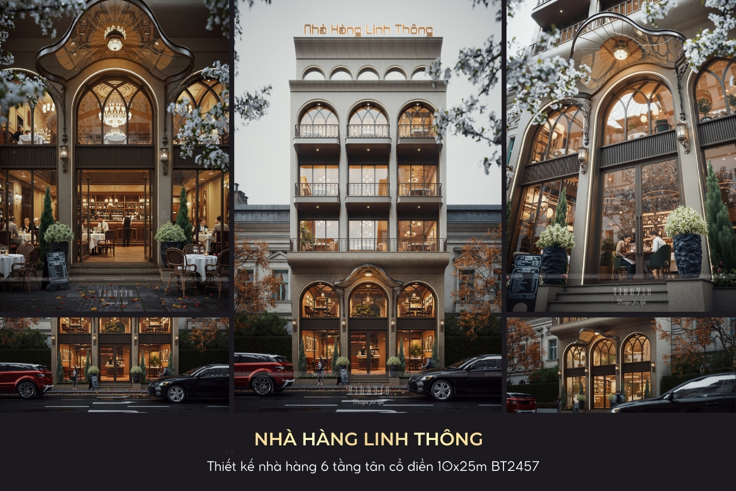 Bố trí mặt bằng công năng nhà hàng 6 tầng BT2457